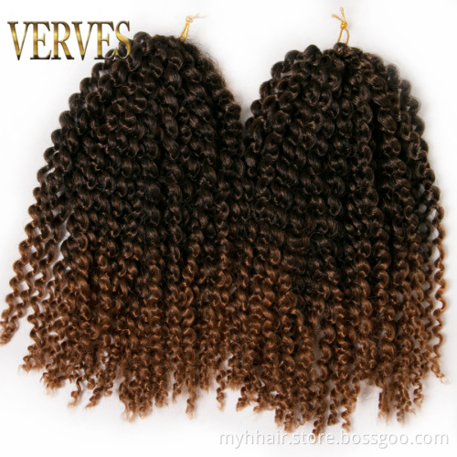bug crochet braids hair 60g/pack synthetic 12 inch curly Braid ombre braiding hair extentions brown,black,afro curl marley braid